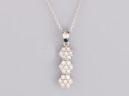 Forçat link chain in 750°/°°(18K) white gold. Pend