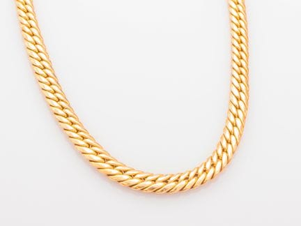 750°/°° (18K) yellow gold necklace, English chain 