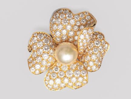 CARTIER, Rare Païva brooch in 750°/°°(18K) yellow 