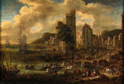 Peeter BOUT (1658-1702), Bottega di
Il porto immag