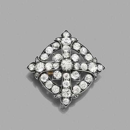 Pendentif-broche 
en argent et en or 18K (750) des