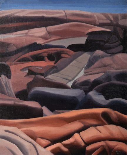JOÃO HOGAN - 1914-1989 « Paisagem », huile sur toi