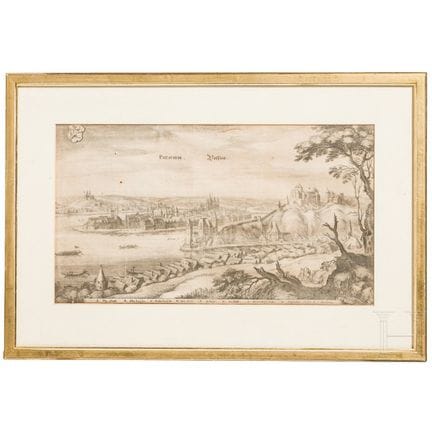 Paysage urbain de Passau from Topographia Germania