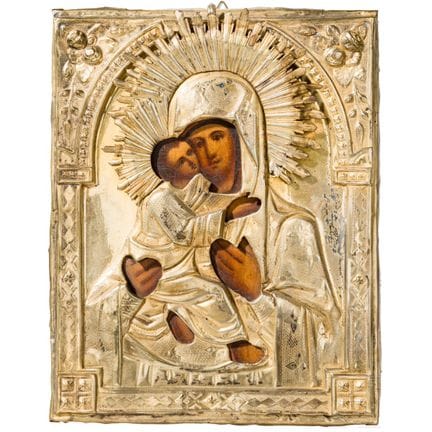 An icon showing the Vladimirskaya Mother of God wi