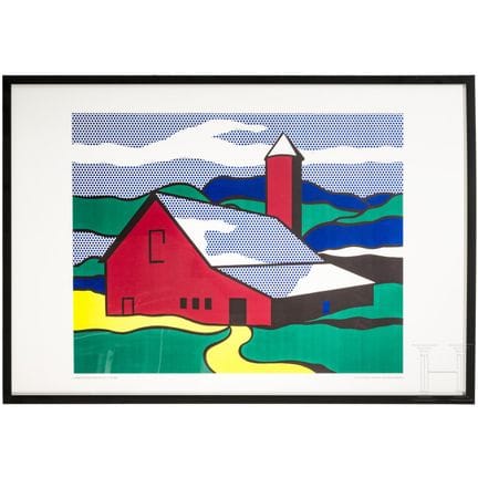 "Red Barn II", poster ispirato a Roy Lichtenstein 