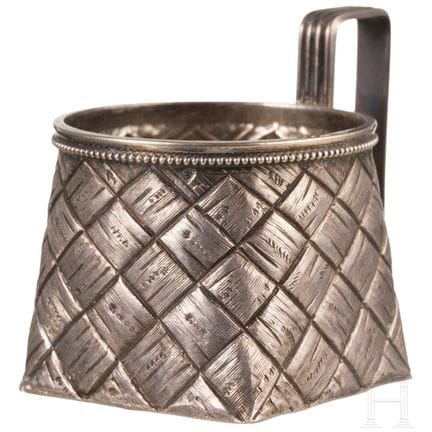 A Russian silver trompe-l'œil salt cellar, St. Pet