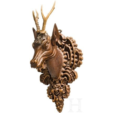Trofeo barocco raffigurante un capriolo, seconda m