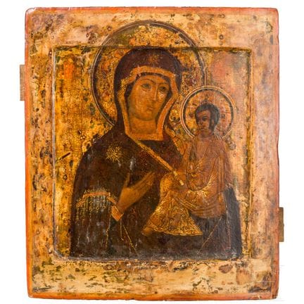 A Russian icon showing the Tikhvinskaya Mother of 