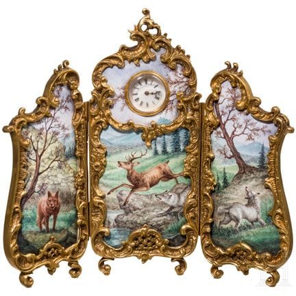 Reloj de mesa esmaltado, Viena, siglo XIX  
Esmalt