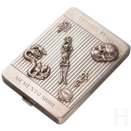 Portasigarette in argento “Memento Mori”, Austria-