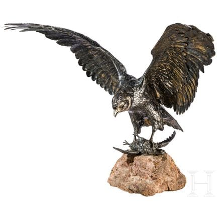 Una grande aquila in argento tedesco utilizzata co