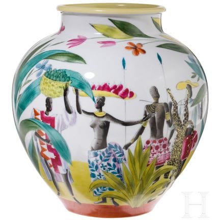 Un jarrón de porcelana, Robert Raab, Nymphenburg, 