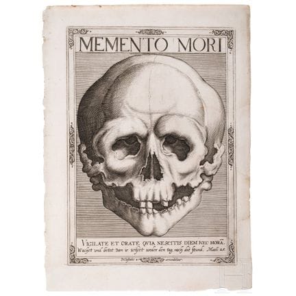 Dominicus Custos (1560 - 1612), Memento Mori, grav