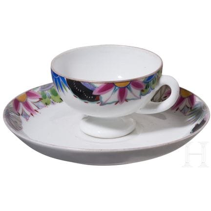 Tasse et soucoupe en porcelaine rare, Union soviét