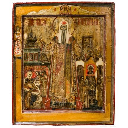 Une icône rare représentant saint Alexis (Alexey),