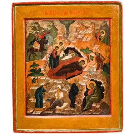 Icône représentant la Nativité du Christ, Russie, 