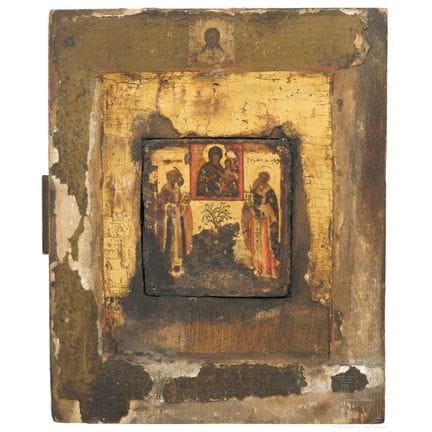 Une petite icône russe représentant deux saints, 1
