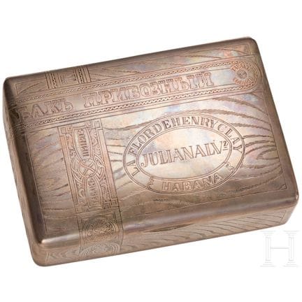 A silver trompe l'oeil cigarre box, early 20th cen