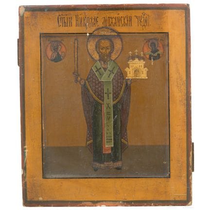 A Russian icon showing Saint Nicholas of Mozhaisk,