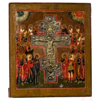Grande icône représentant la Crucifixion, Russie, 