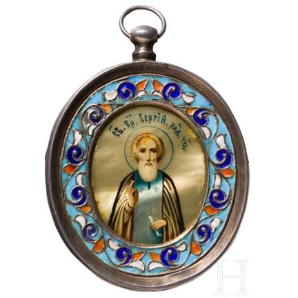 Petite icône représentant saint Serge de Radonège,