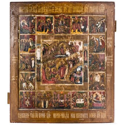 A large extended feast icon, Russia, 19th century 