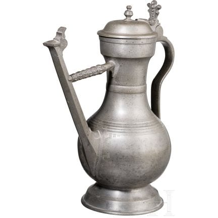 Una jarra de peltre de Berna (stegkanne), hacia 17