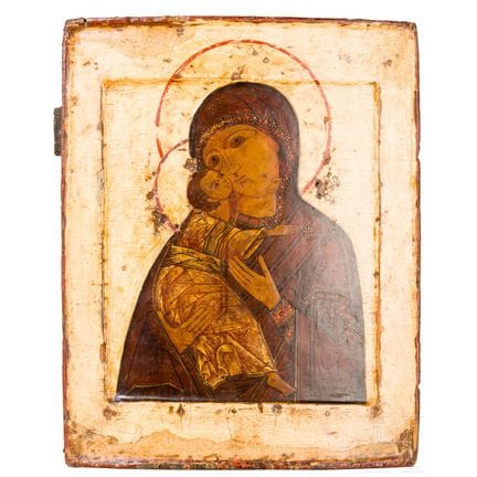 A Russian icon showing the Vladimirskaya Mother of