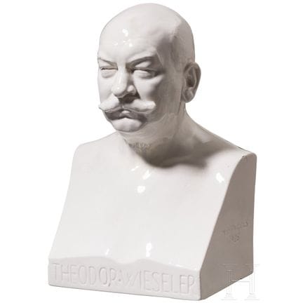 Busto de porcelana de Theodor Wieseler, obra de He