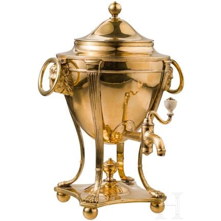 A silver-gilt samovar, Russia, St. Peterbsurg, Her