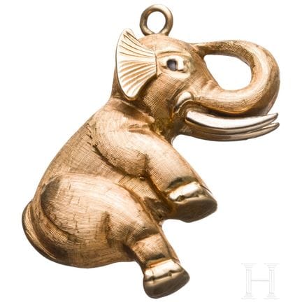 Ciondolo a forma di elefante in oro 14 carati  
Or