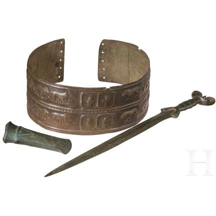 Three high-quality replicas of ancient bronze arti