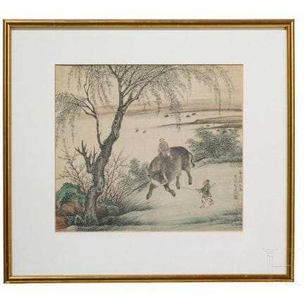 "Returning from Pasture by the Spring Stream," Chi