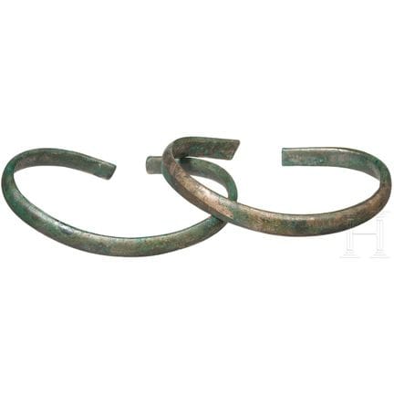 A pair of Hallstatt-period arm rings (swing rings)