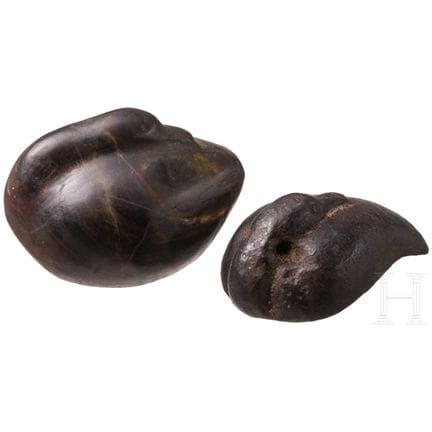 Deux sculptures de canards en hématite, Proche-Ori