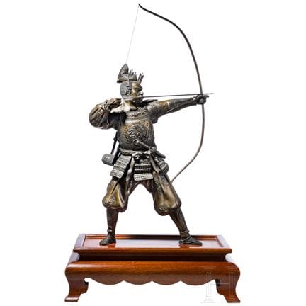 "An archer," Japan, bears a signature, probably "Y
