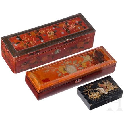 Three Japanese lacquer boxes, Japan, probably late