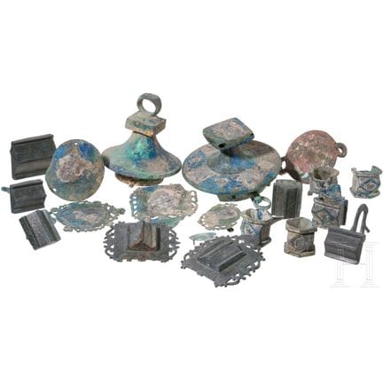 14 yoke fittings and 6 horse harness fittings from