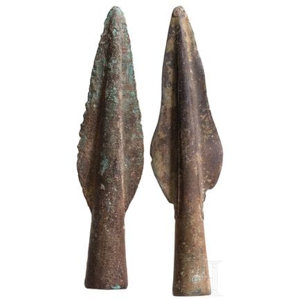 Two spearheads, Late Bronze Age, 10th–9th centurie