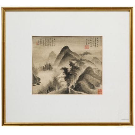 “Mountain Landscape in Rain and Mist,” China, bear