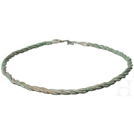 A Germanic bronze neck ring, late 3rd–4th century 