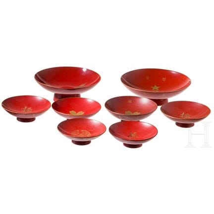 A set of eight sake cups (sakazuki), Japan, first 