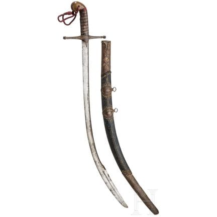 Kilij otomano con incrustaciones de oro, siglo XIX