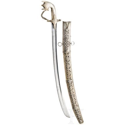 A silver mounted sabre (saif), Saudi Arabia, 19th 