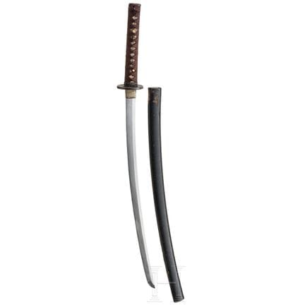 Un wakizashi giapponese, tardo periodo Edo  
Lama 