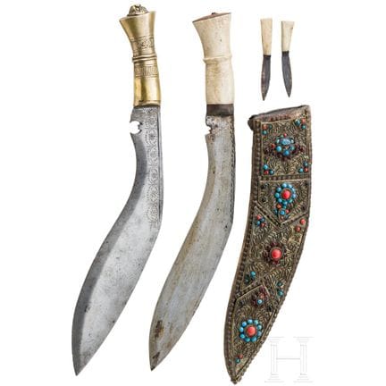 Due kukri indiani, XIX secolo  
Lame tipiche con d