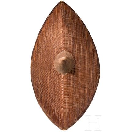 A wicker shield of the Ugandan Gando or Soga tribe