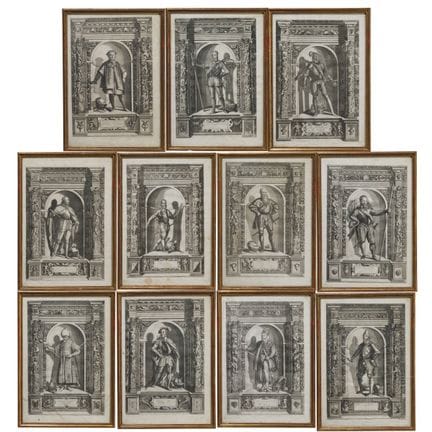 Onze gravures sur cuivre tirées de l’« Armamentari