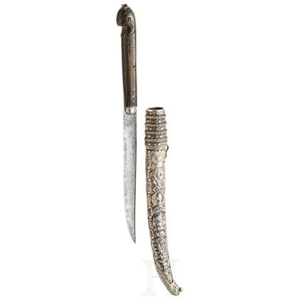 Un bicak ottoman à monture en argent, XIXe siècle 