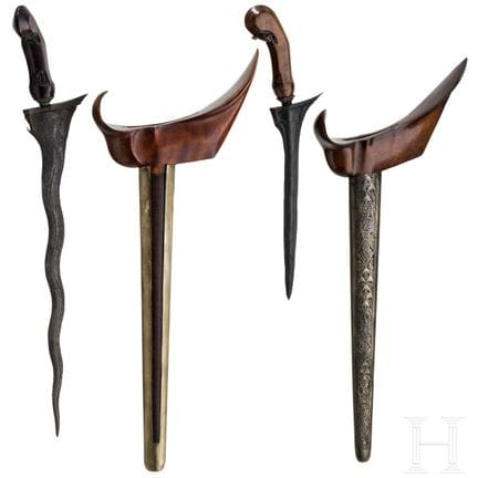 Due keris indonesiani, Giava, 1900 circa  
Primo k